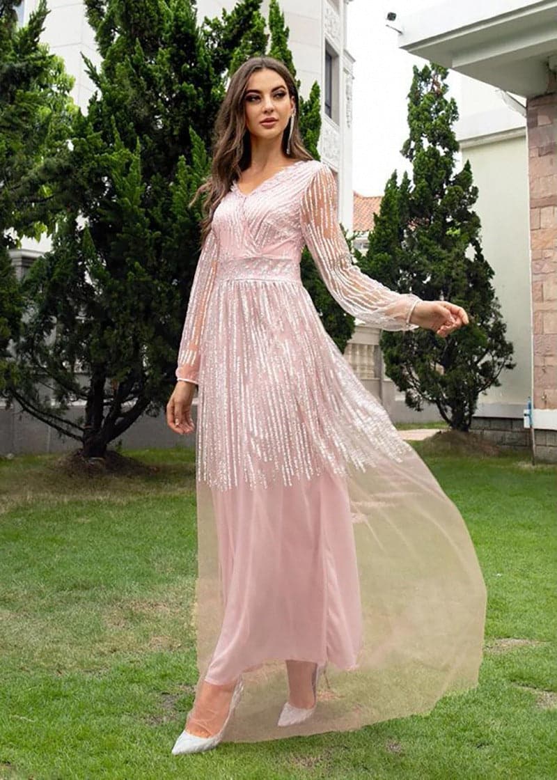 Summer Chic Long Sleeve Gauze Tulle Wedding Dress