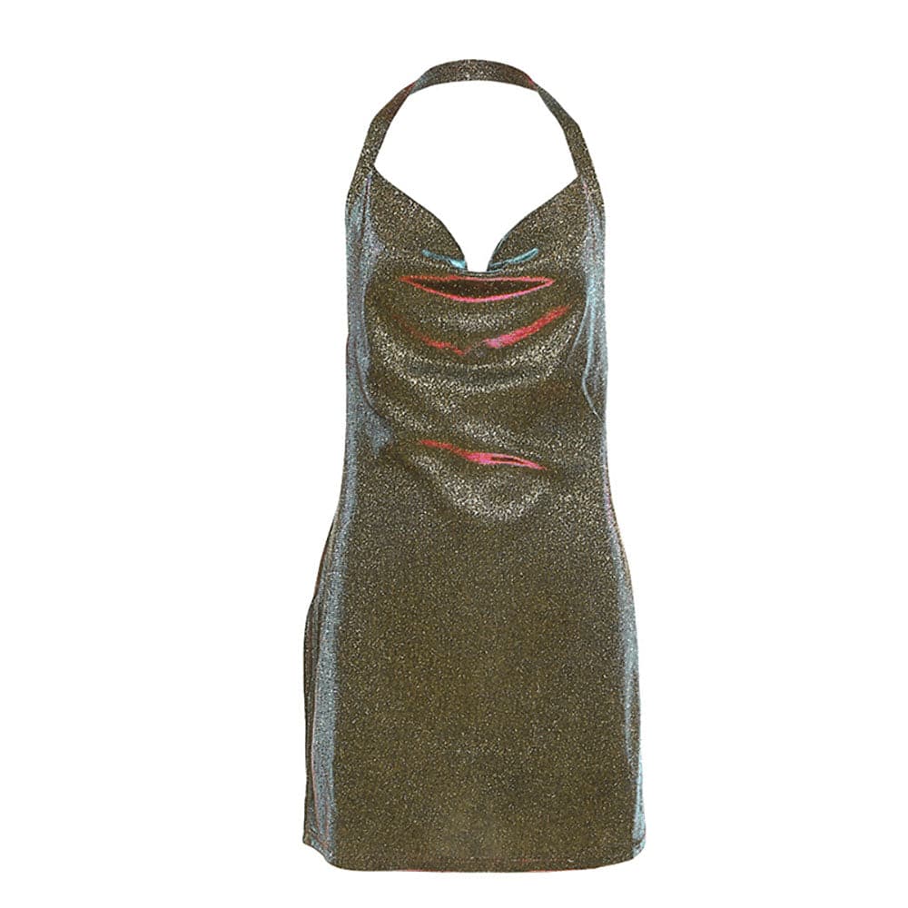 Women Summer Dress V Neck Backless Sleeveless Party Dress