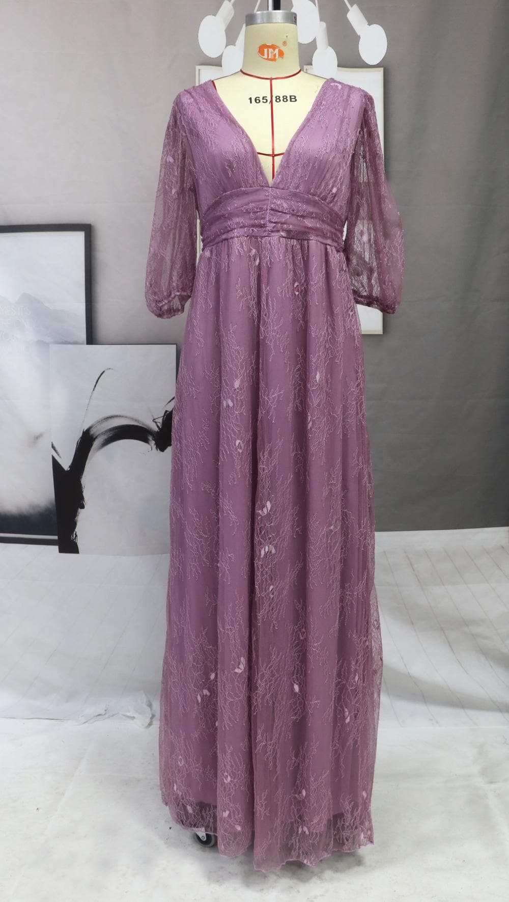 Summer Women VNeck Full Sleeve Long Party Dress
