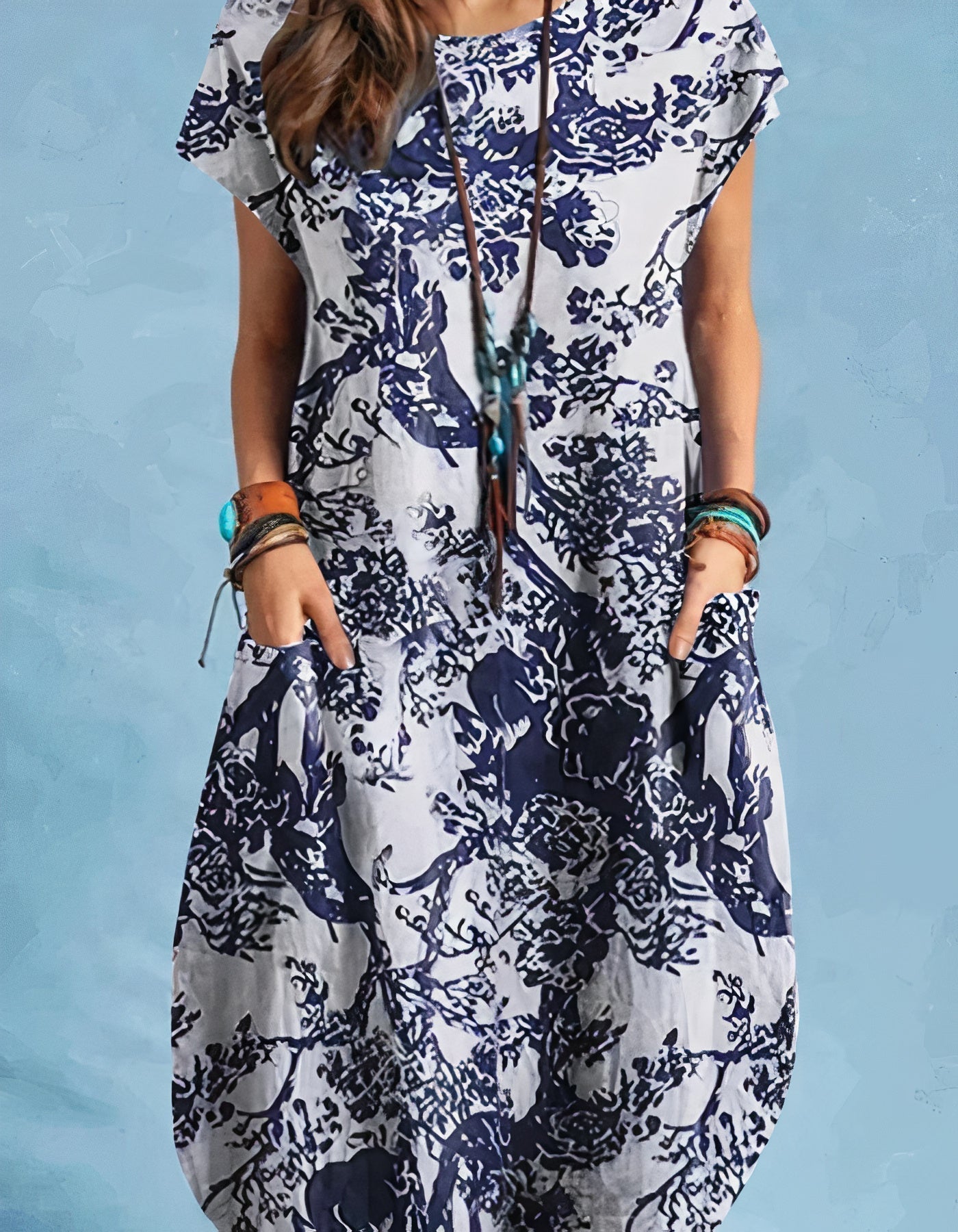 Oriana Timeless Retro Style Midi Dress Premium Wardrobe Essential