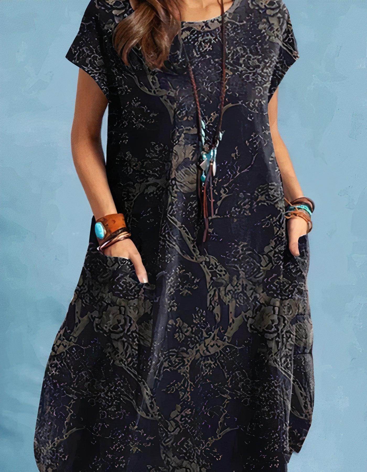 Oriana Timeless Retro Style Midi Dress Premium Wardrobe Essential