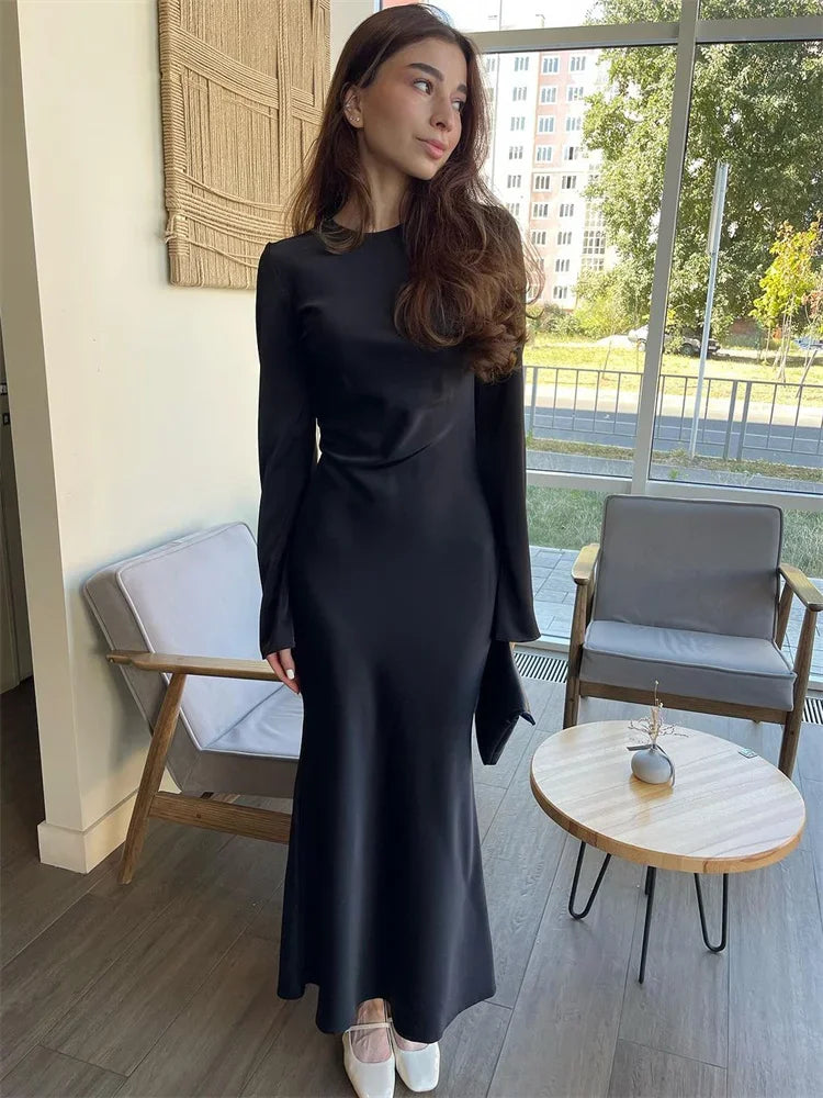 2024 Casual Premium Ladies Autumn Long Sleeve Party Maxi Dress