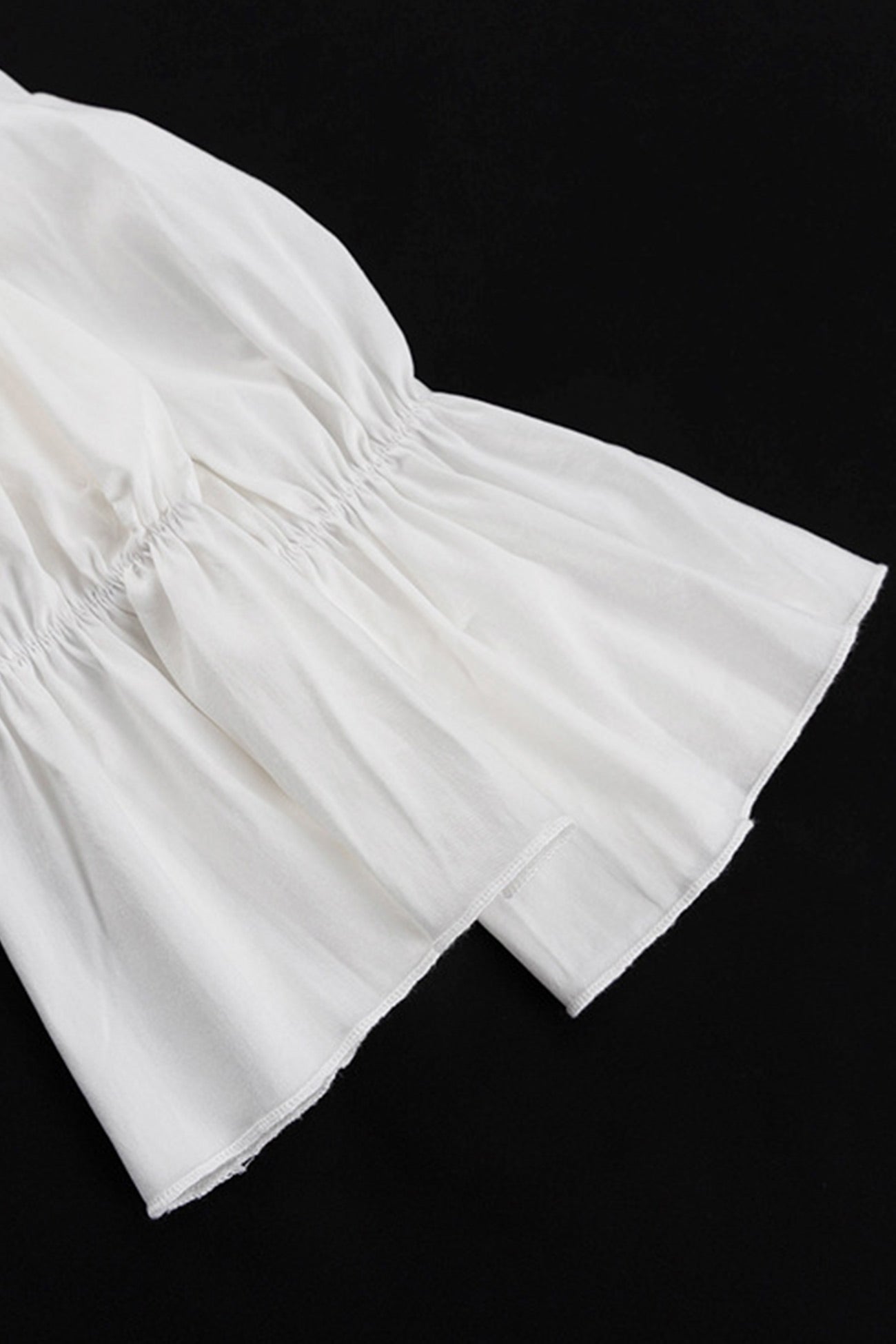 Neck V Pleated Trumpet Sleeve Ruffle Dress