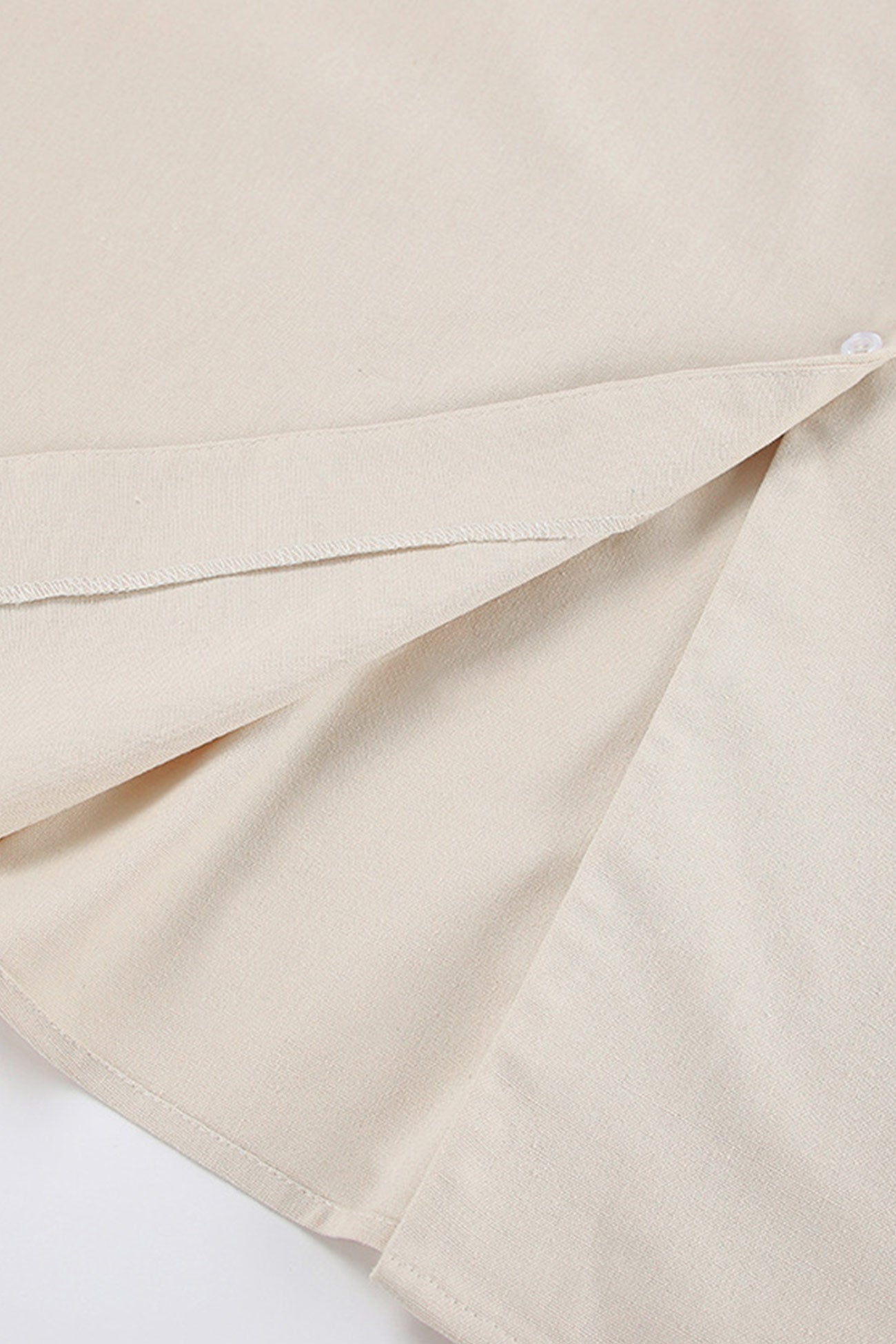 Neck V Single-breasted Cotton Linen A-line Dress