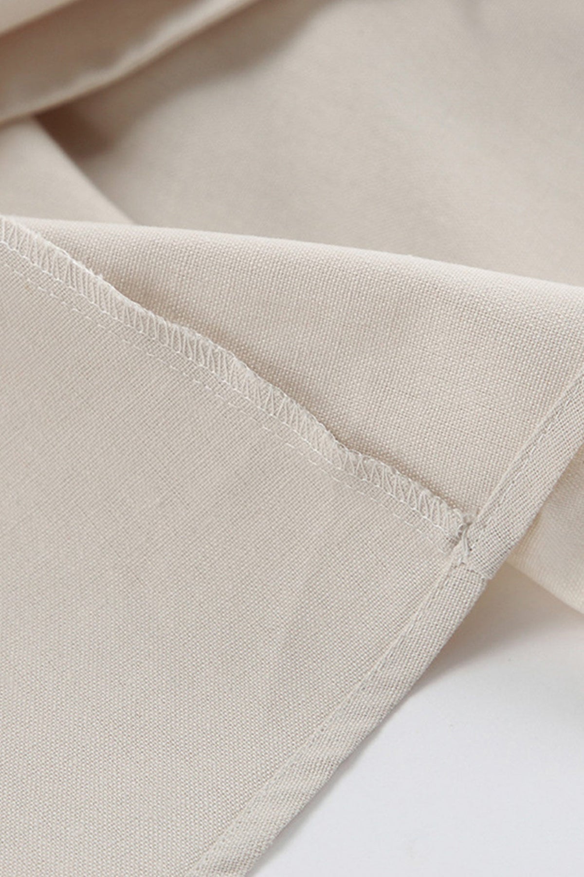 Neck V Single breasted Cotton Linen A line Dress