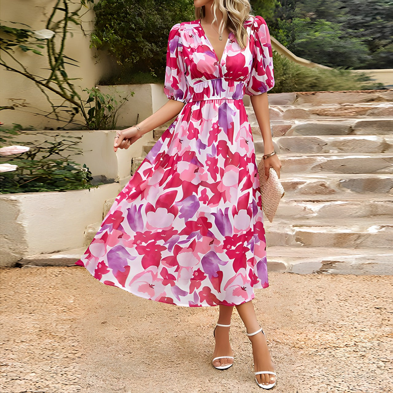 Boutique Adela V Neck Midi Dress Collection