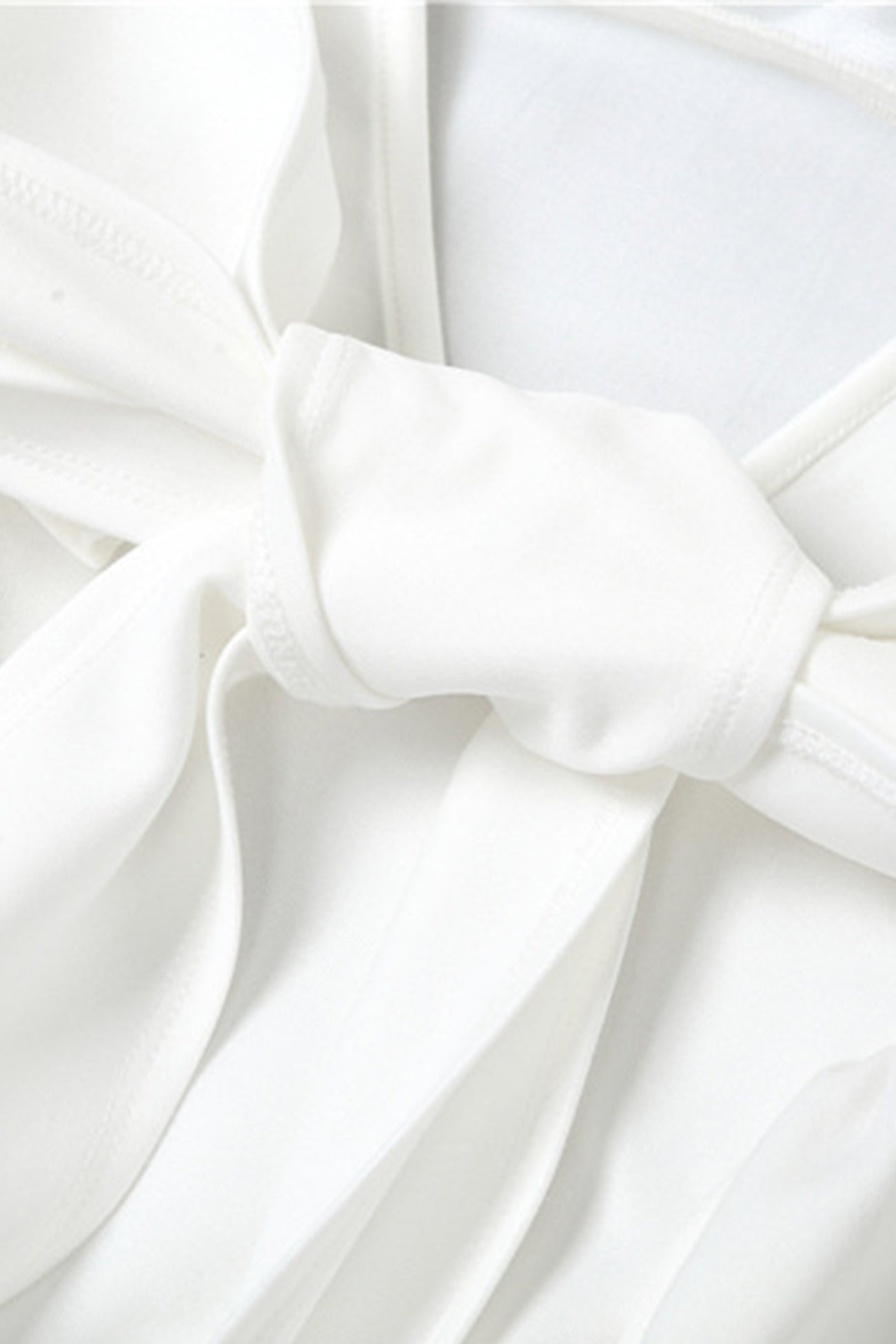 Backless White Tie back Ruched Dress