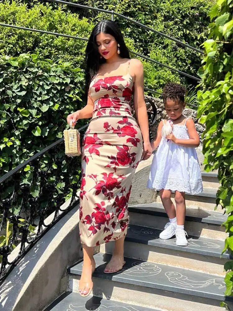 Women Bloom Bodycon Beach Vacation Streetwear Summer Wholesale Business Midi Dresses