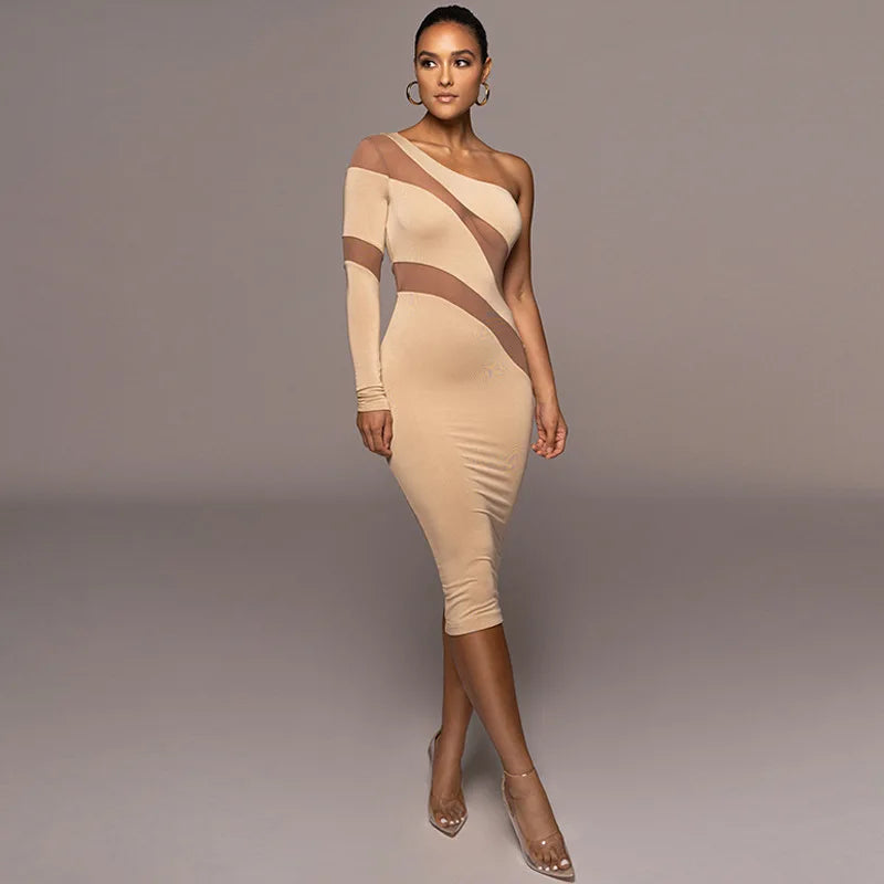 Summer Patchwork Perspective Slimming Puss Sophisticated Streetwear Midi Dresses