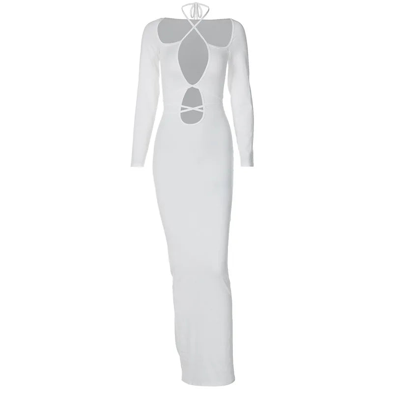 Bodycon Autumn/Winter New Fashion Laceup Slim Refined Midi Dresses