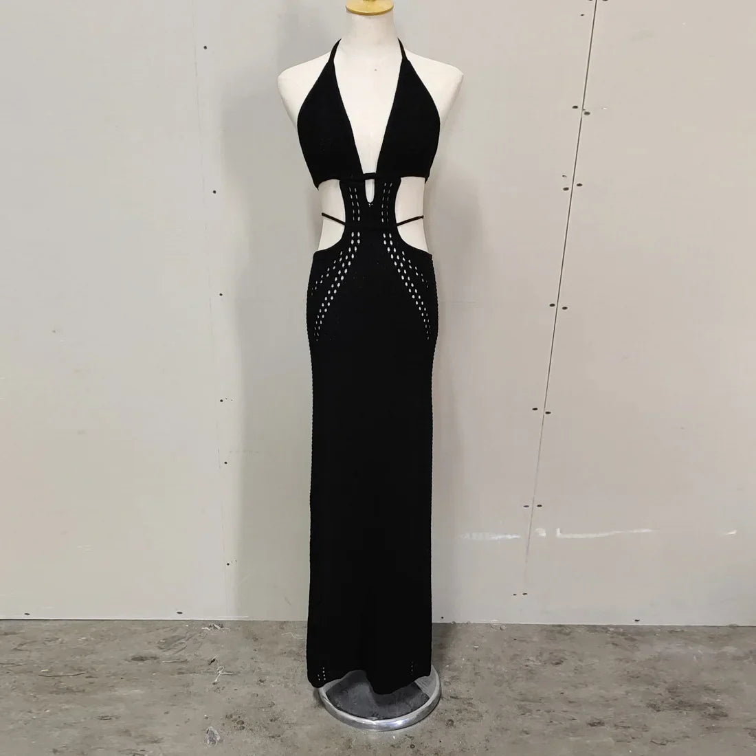 Wrap Hip Pure Hollow Slim Streetwear Midi Dresses