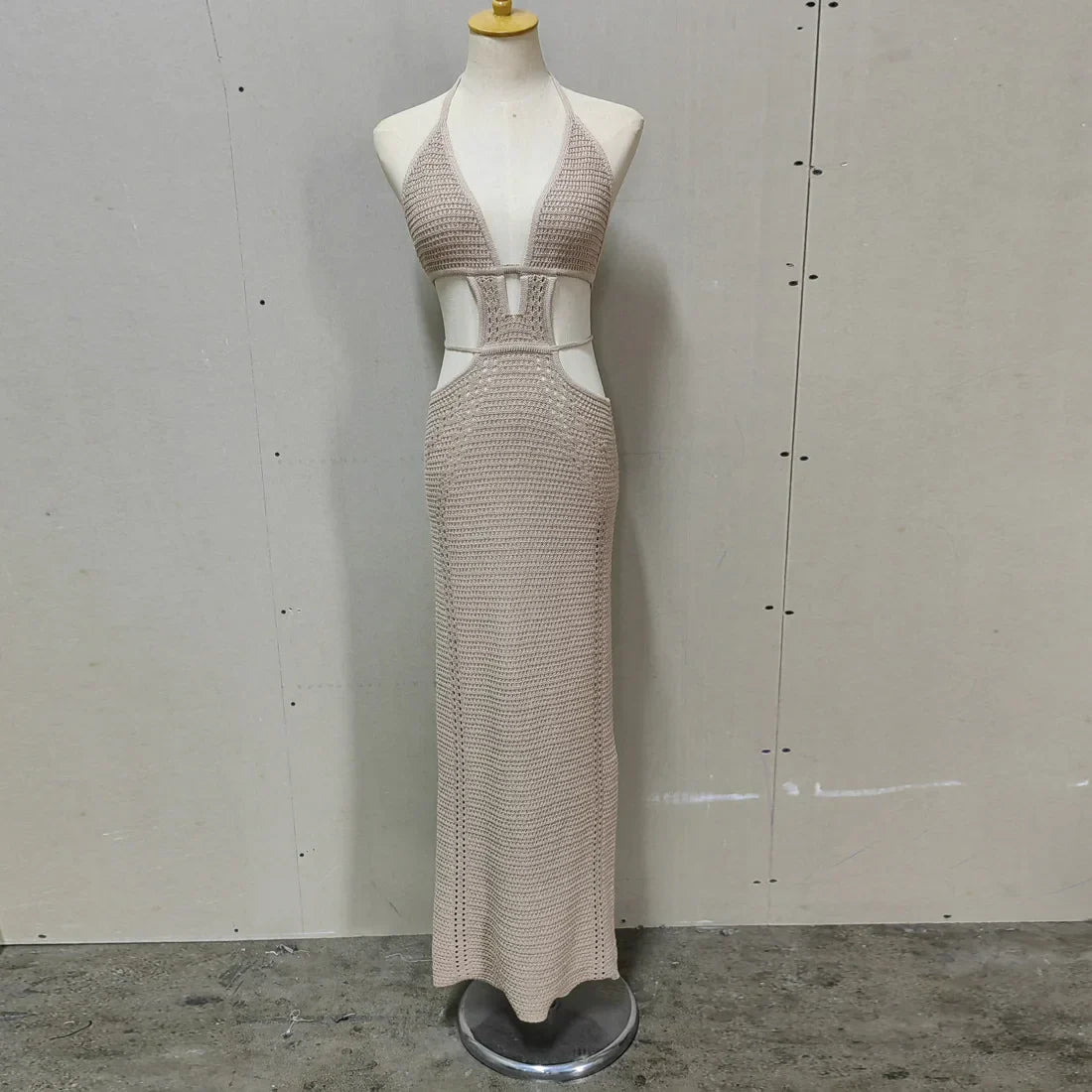 Wrap Hip Pure Hollow Slim Streetwear Midi Dresses