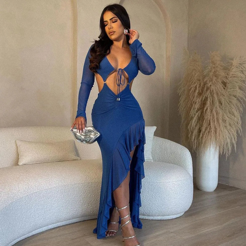 Backless Hollow High Wedding Clothing Y2K Midi Dresses