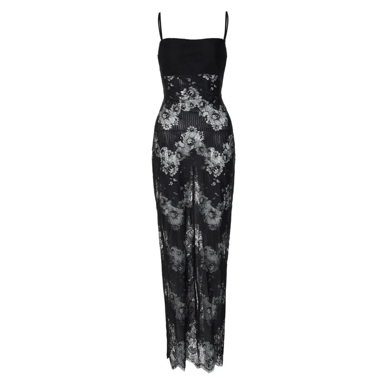 Autumn/Winter Mesh Line Sleeveless Halter Easygoing Vestido Midi Dresses