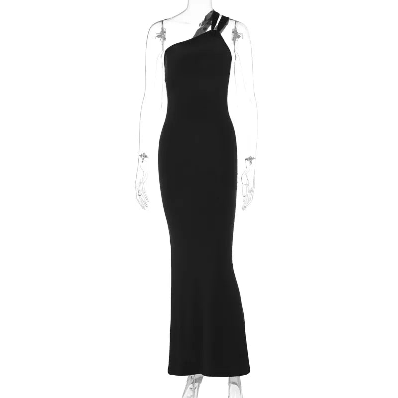 Women's Maxi Summer Autumn New Sleeveless Neckline Temperament Graceful Y2k Midi Dresses