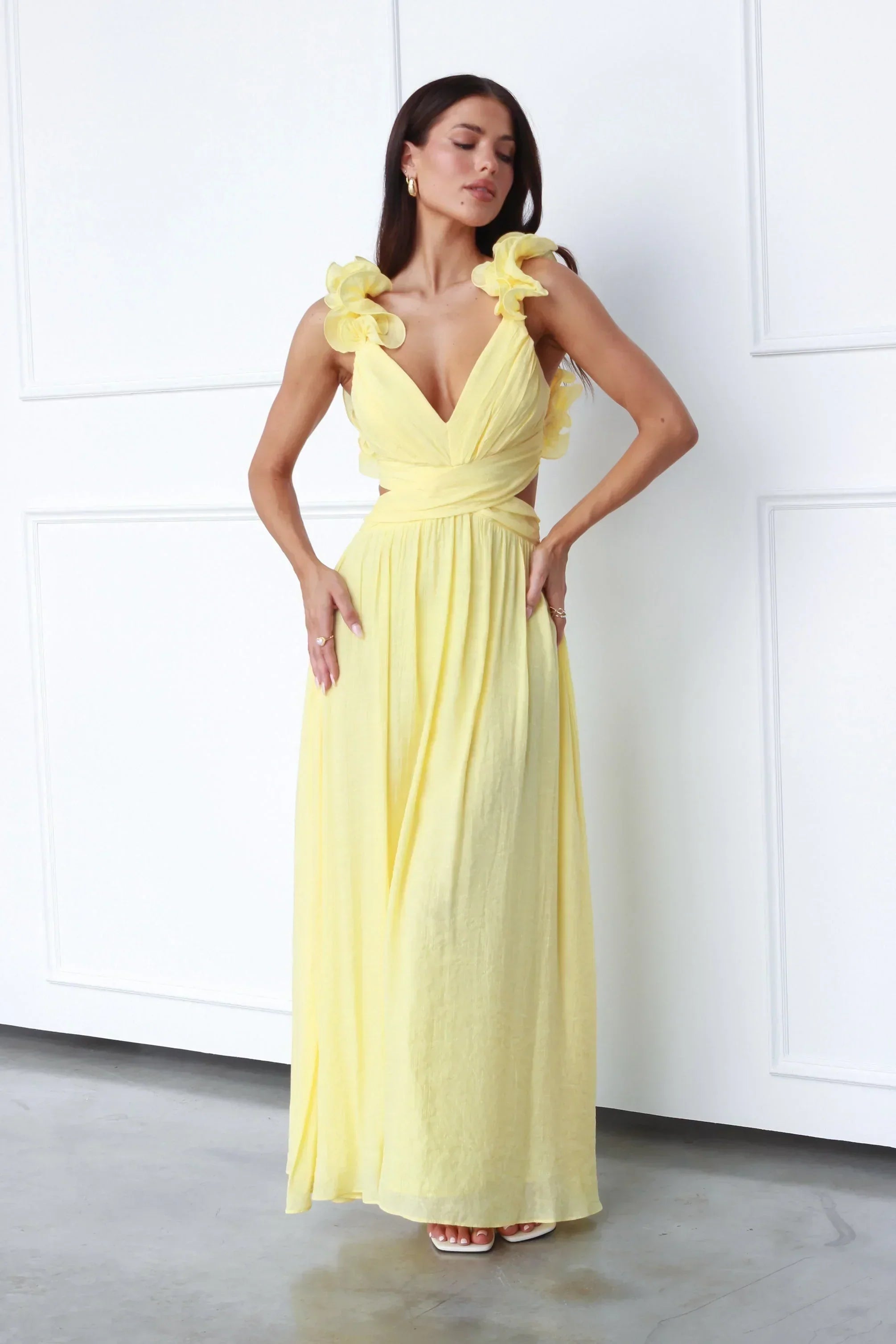 Lanae | Graceful Dress With Deep V Neck