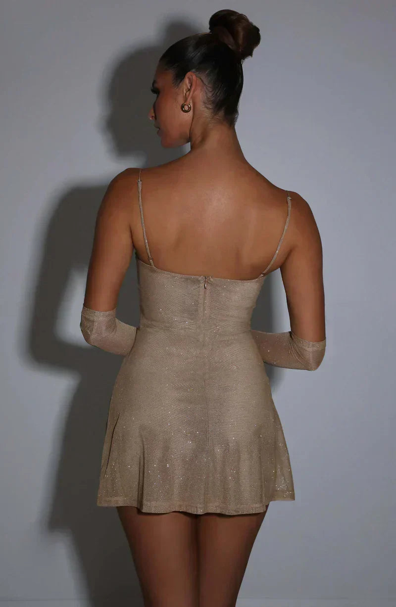 Soraya Glam Mini Dress with Gloves