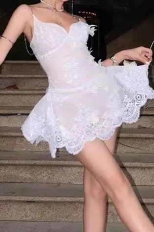 Spaghetti Lace Strap Mini Dress