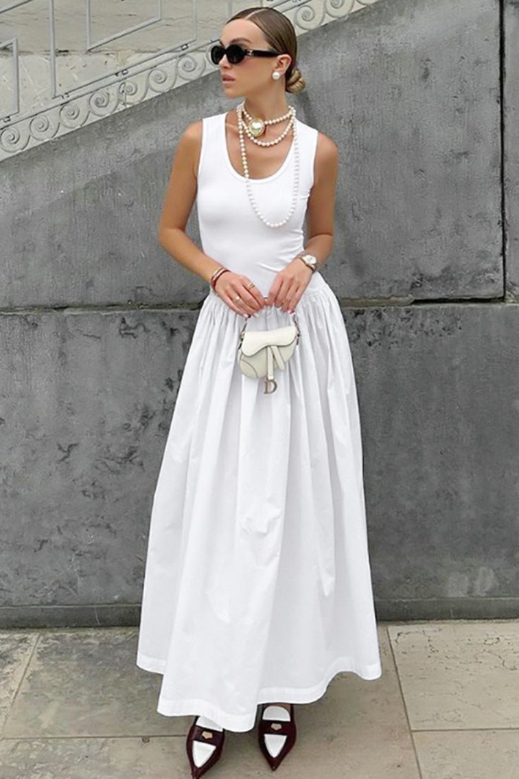 Knit U Neck Maxi Dress