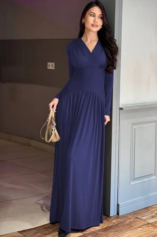 Alluring Fashion High Waist V Neck Maxi Dress