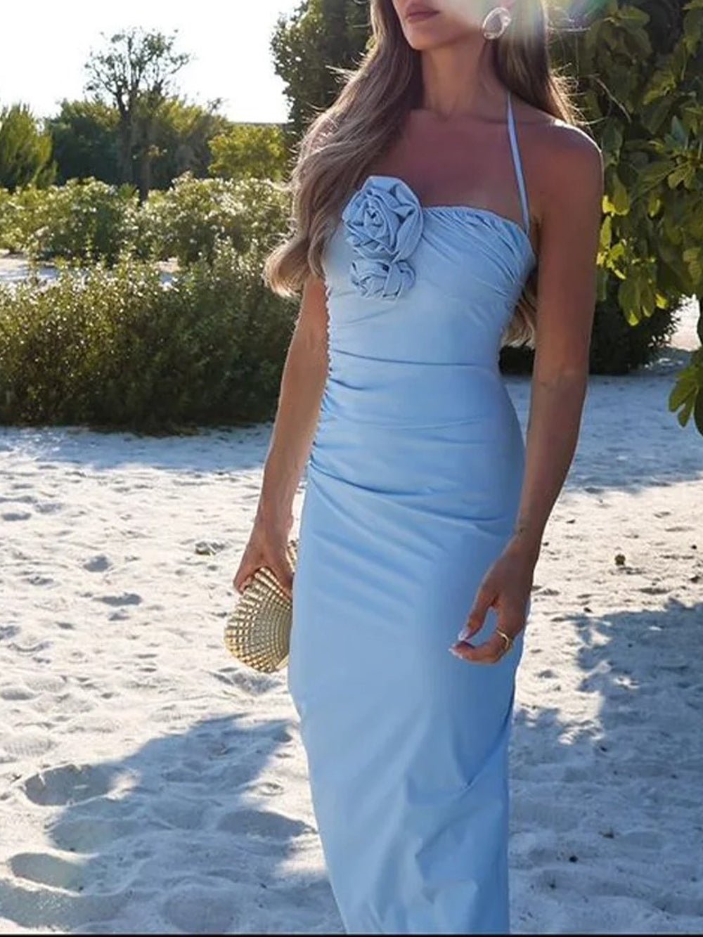 Audrey Flower Sleeveless Midi Dess