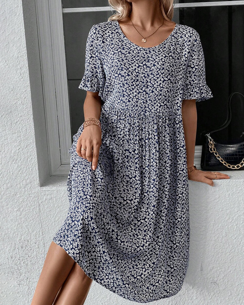 Adrianna Premium Bloom Midi Dress Everyday Luxe Edit