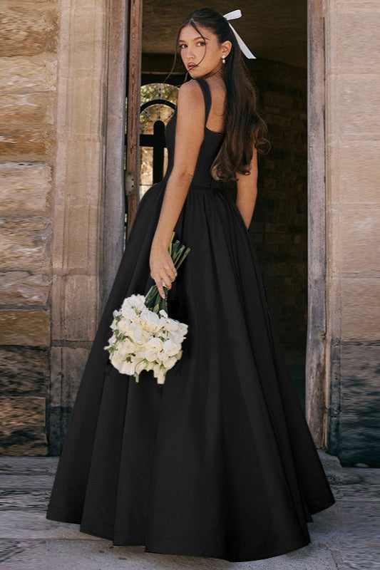 Graceful Solid A Line Long Prom Dress