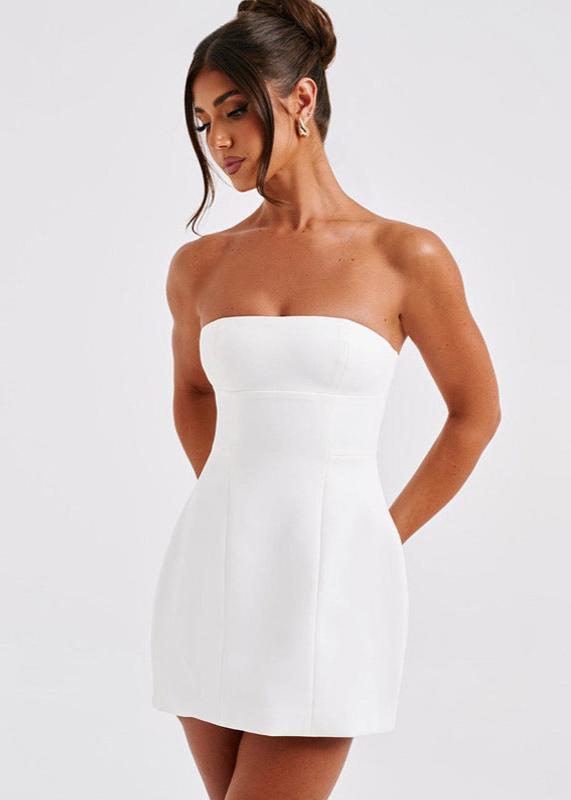 Black Strapless Tube Top Mini Dress