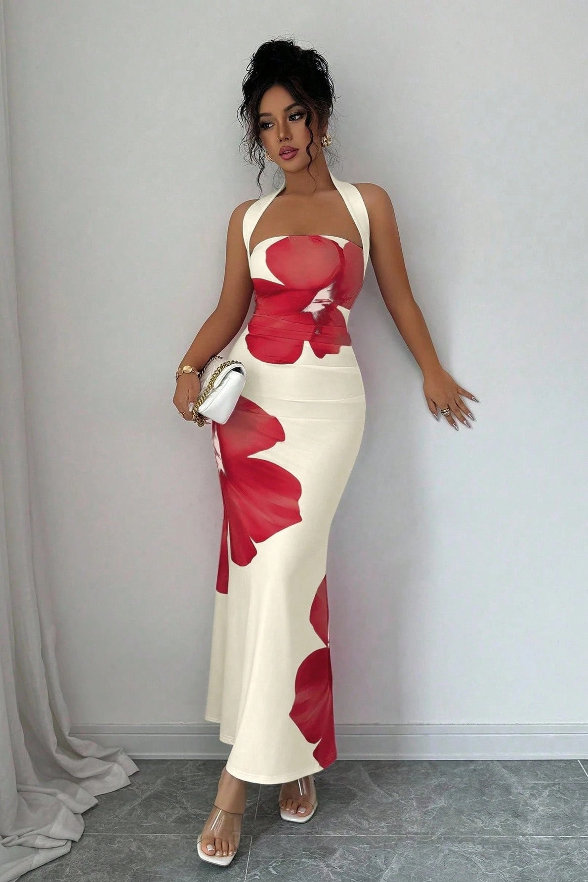Halter Printed Bodycon Vacation Dress