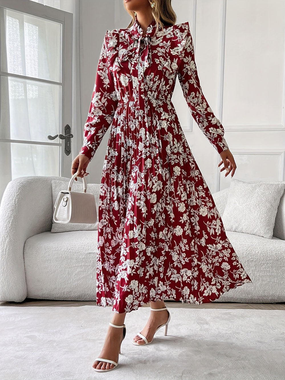 Long Alaia Sleeve Midi Dress