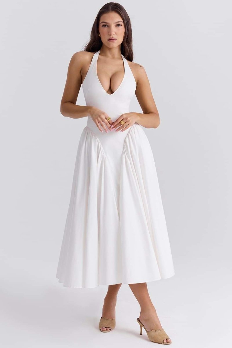 Halterneck Alice Open Back Midi Dress