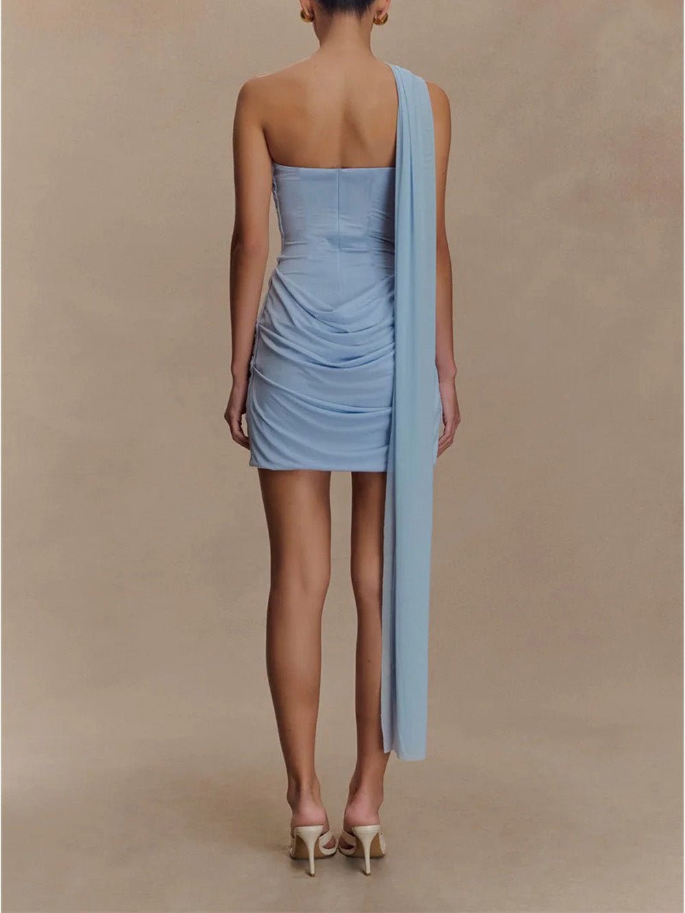 Draped Alina One-Shoulder Mini Dress
