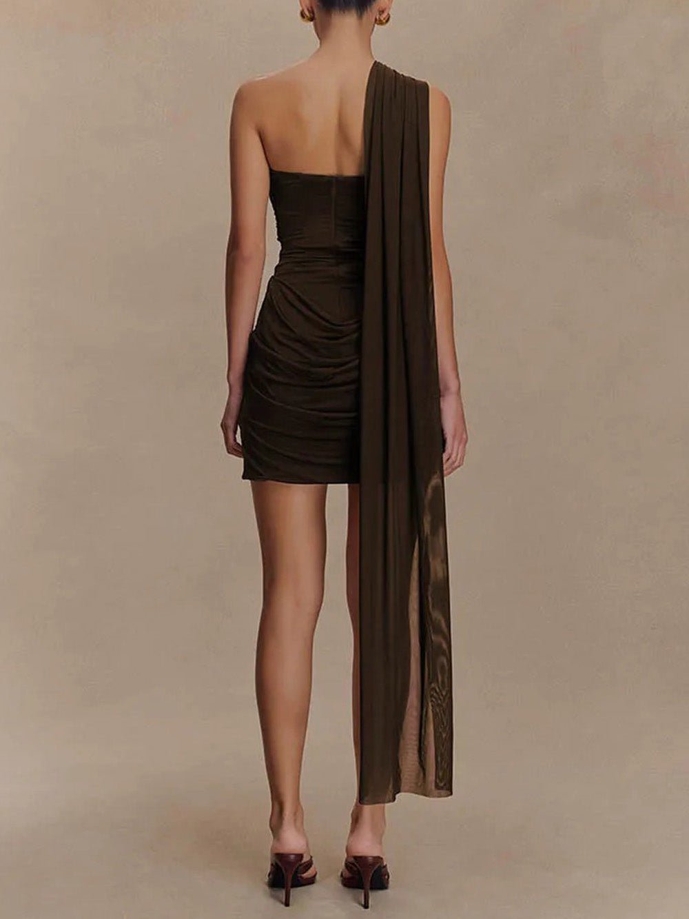 Draped Alina One-Shoulder Mini Dress