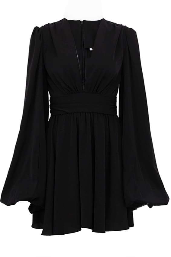 Aesthetic Maricarmen Mini Dress with Deep V Neck Chic Silhouette Collection