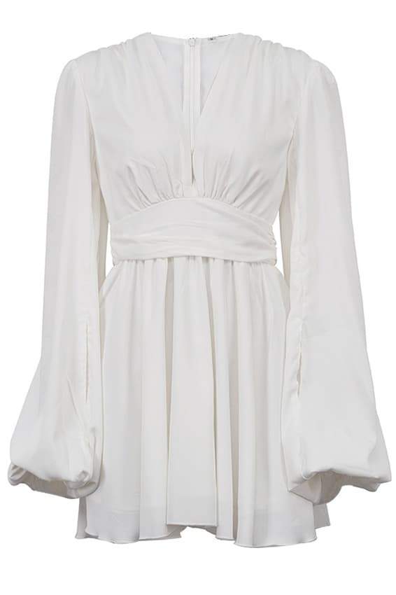 Aesthetic Maricarmen Mini Dress with Deep V Neck Chic Silhouette Collection