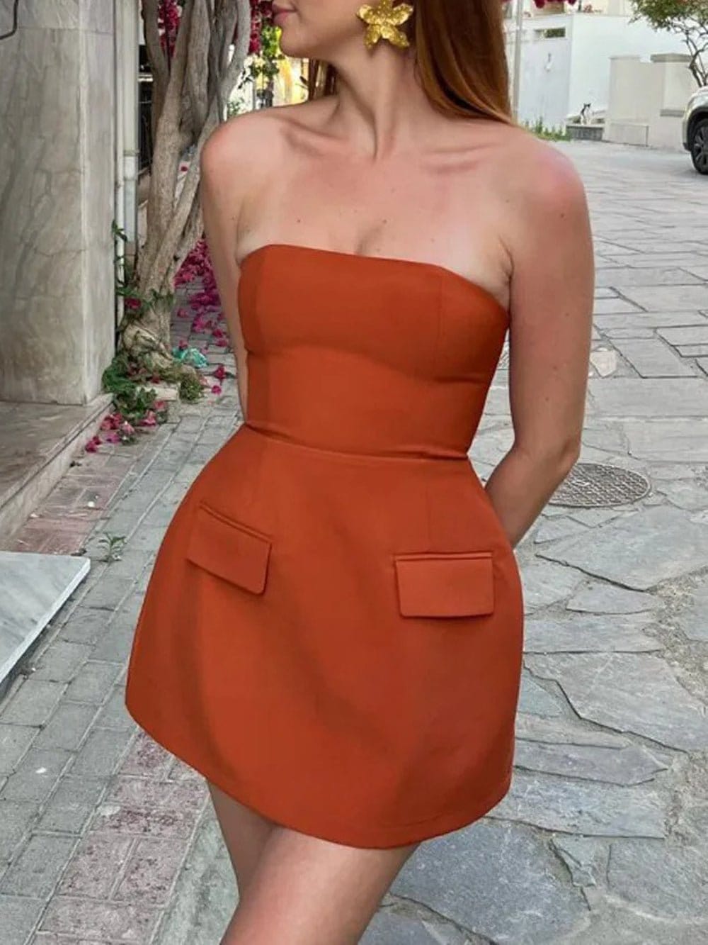 Off Ariana Shoulder Mini Dress
