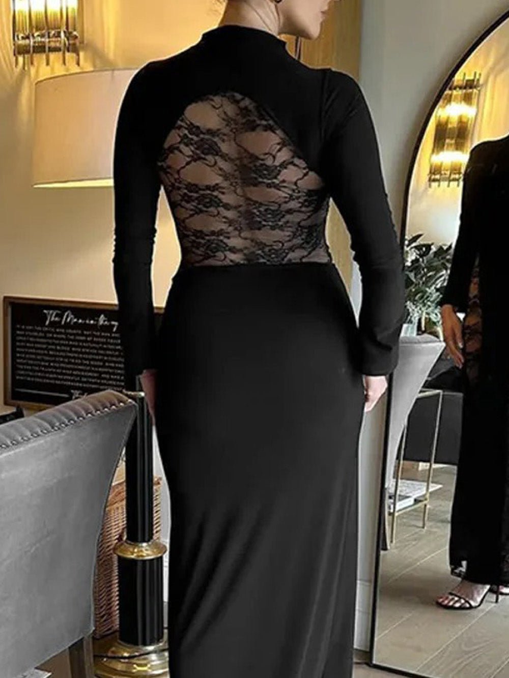 Sheer Ariana Lace Maxi Dress