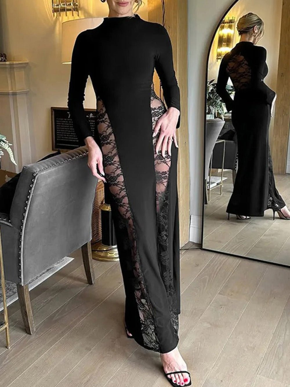 Sheer Ariana Lace Maxi Dress