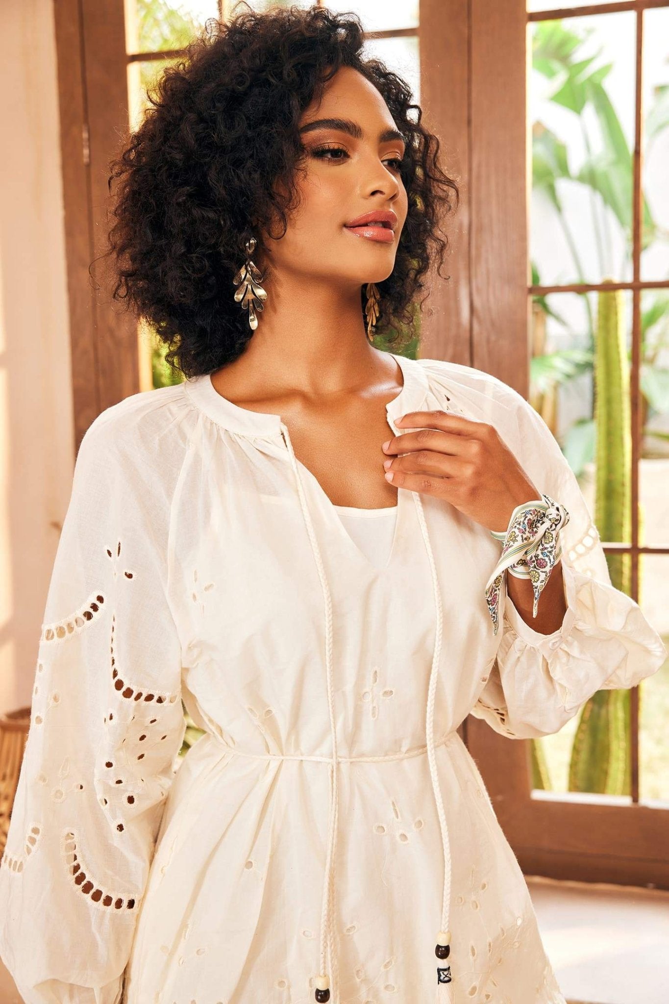 Timeless Frida Embroidered Midi Dress with Hemstitch Elevated Occasion Wear