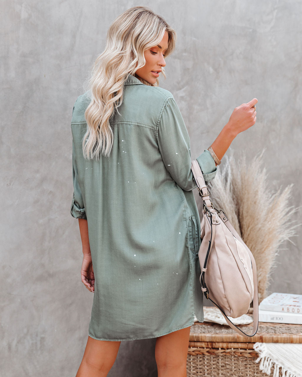 Paint Artessa Splatter Pocketed Tencel Shirt Dress