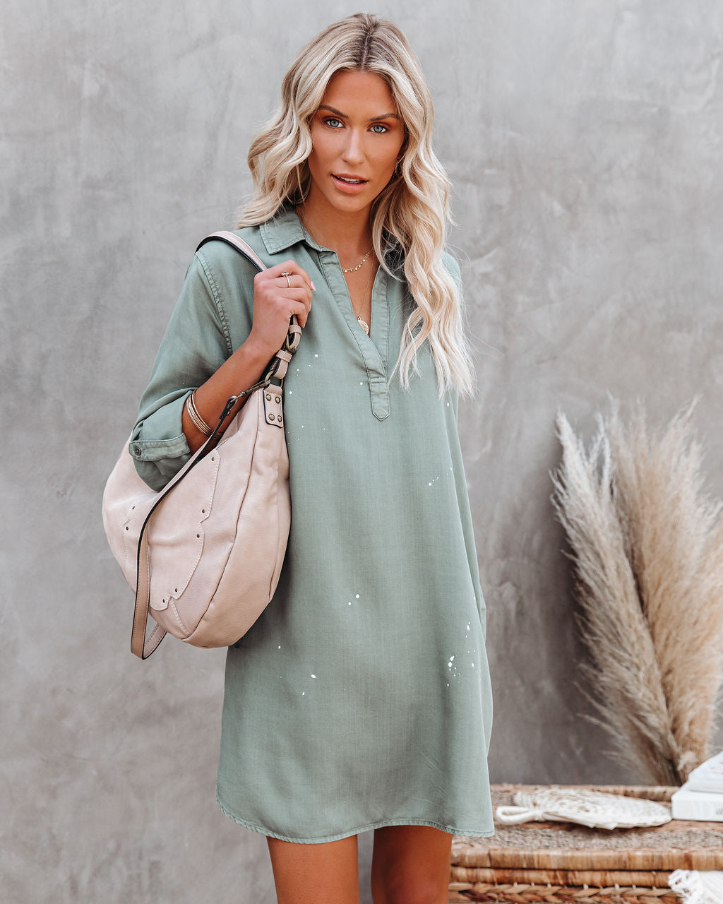 Paint Artessa Splatter Pocketed Tencel Shirt Dress