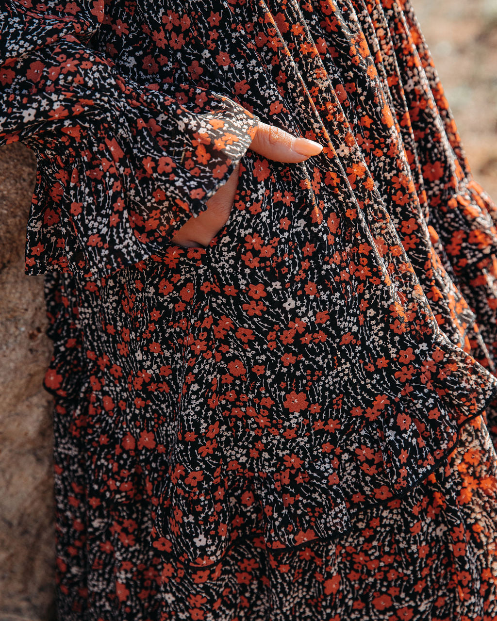 Artistry Pocketed Floral Ruffle Tiered Maxi Dress