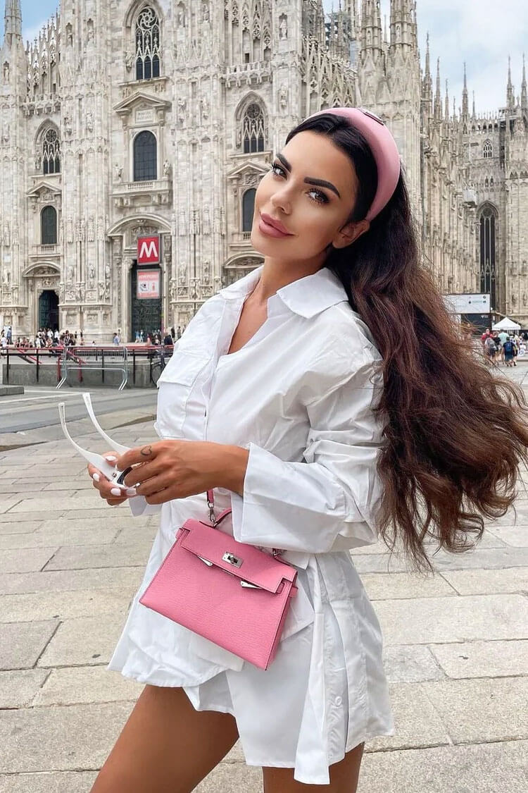 Button Asymmetric Up Long Sleeve Belted Shirt Mini Dress - White