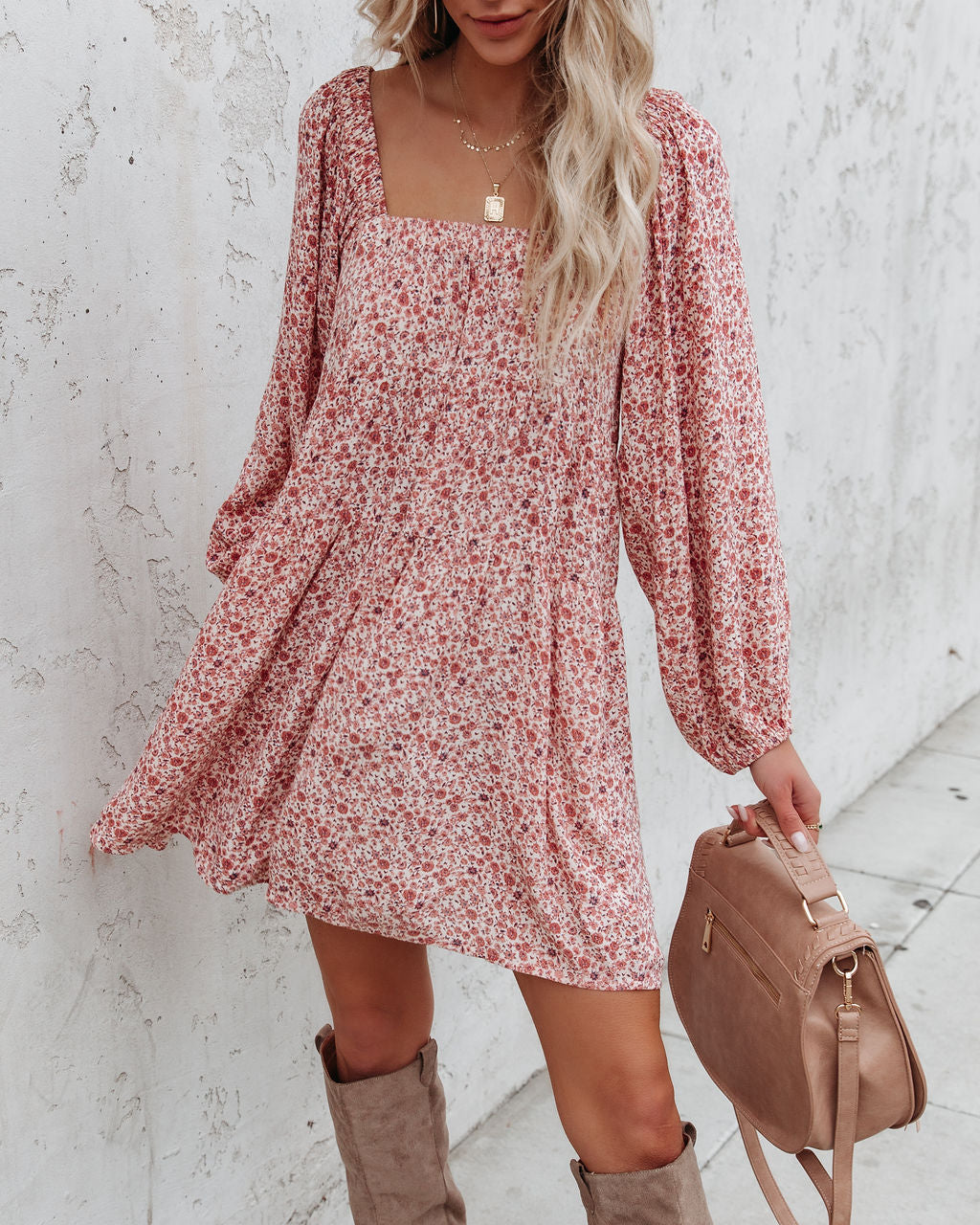 Aubree Pocketed Botanical Babydoll Dress
