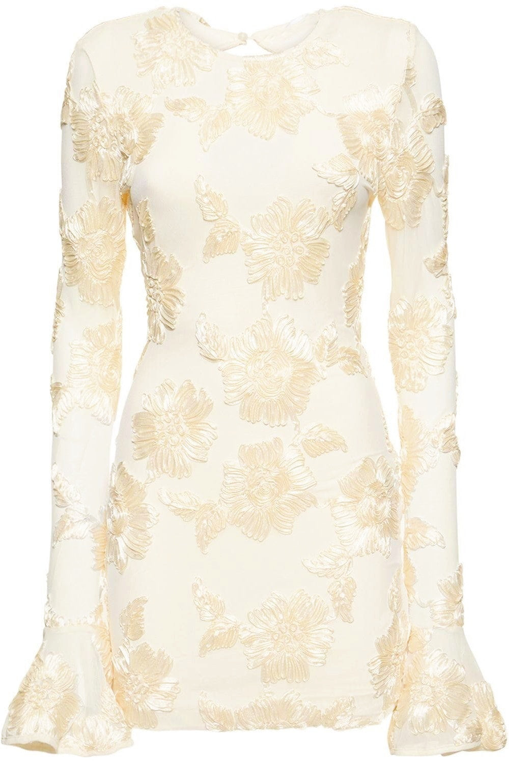 Chic Norma Backless Embroidered Mesh Mini Dress Silhouette Collection