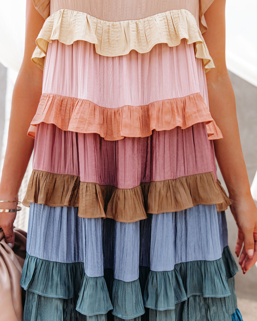 Tones Autumn Ruffle Tiered Midi Dress