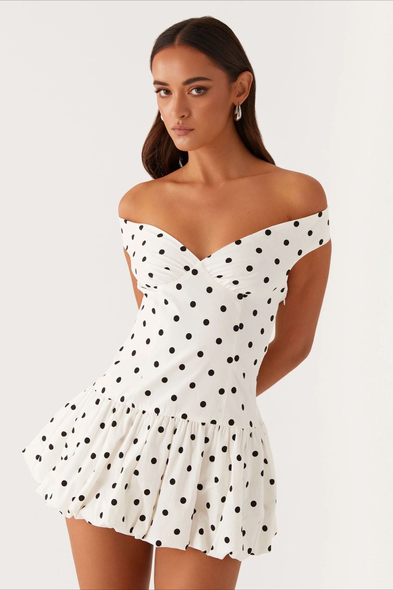 Peplum OffShoulder Mini Dress