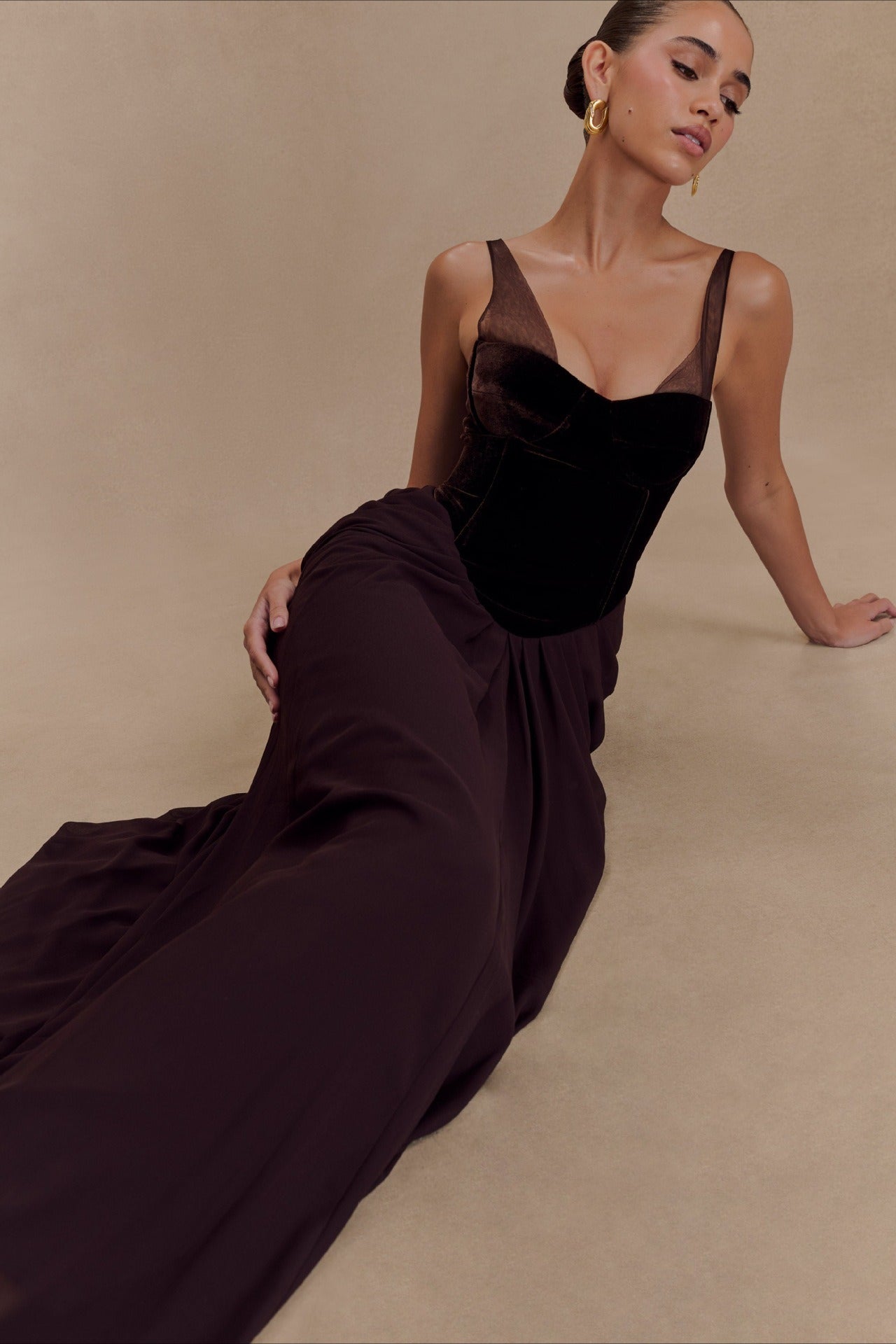Graceful Strap Backless Mesh Patchwork Slim Prom Dress