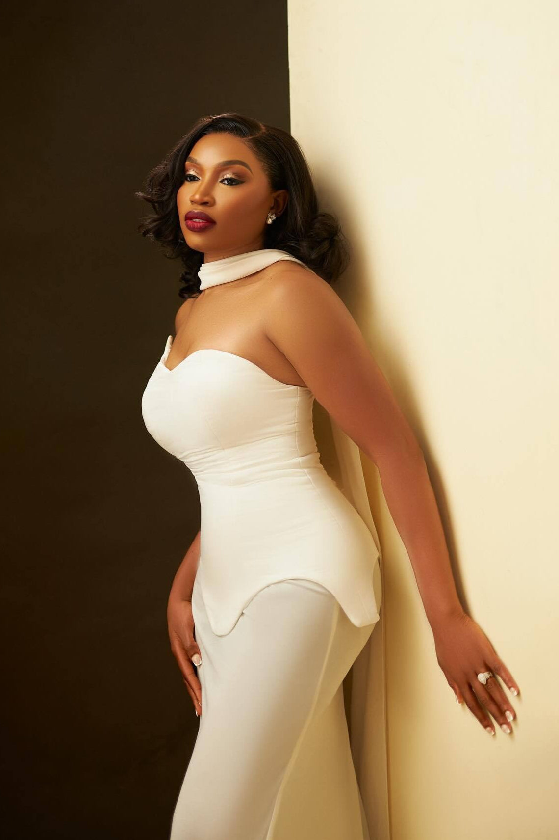 Minimal Chic Long Streamer Strapless Bodycon Prom Dress