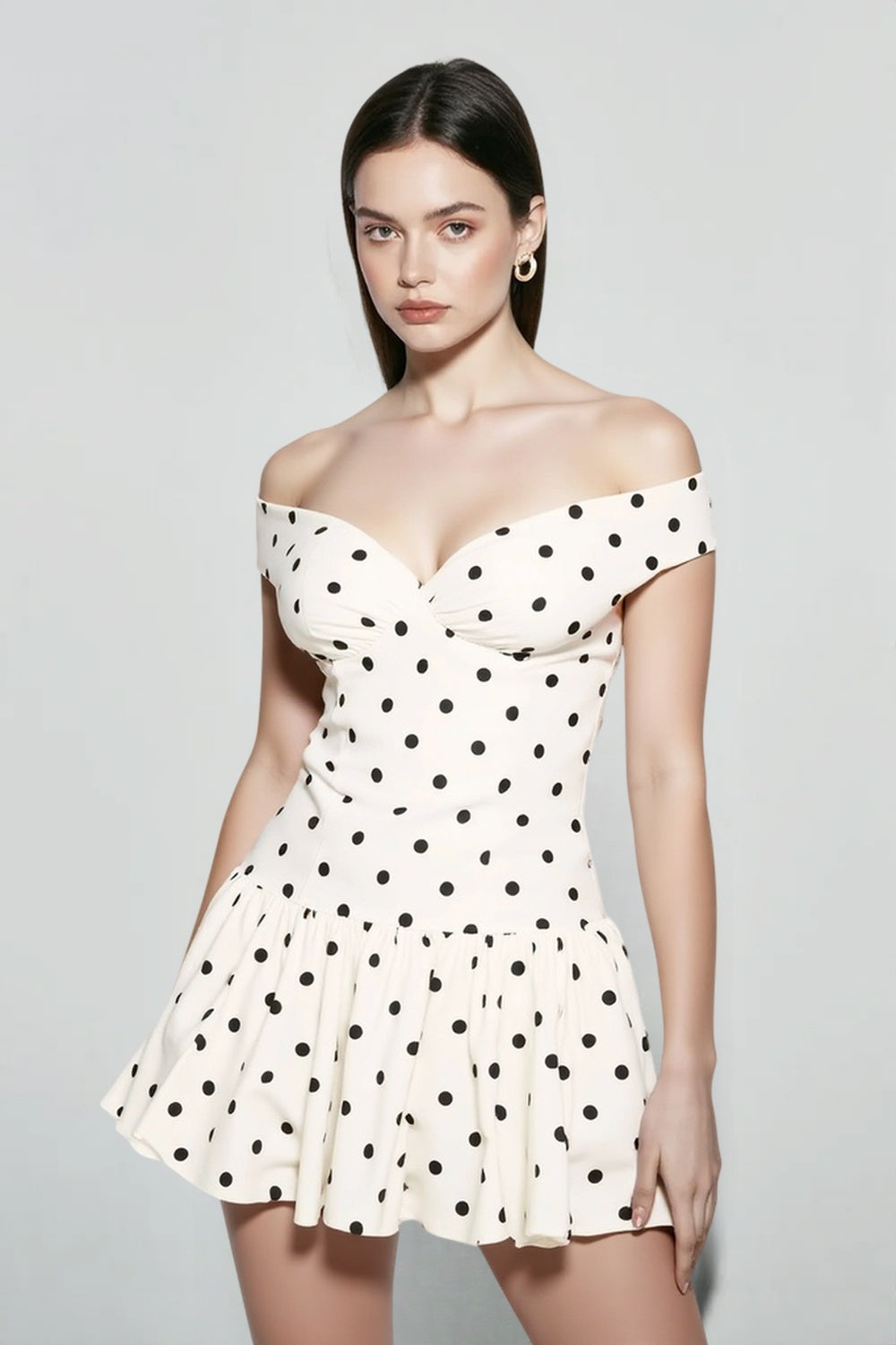 Peplum OffShoulder Mini Dress